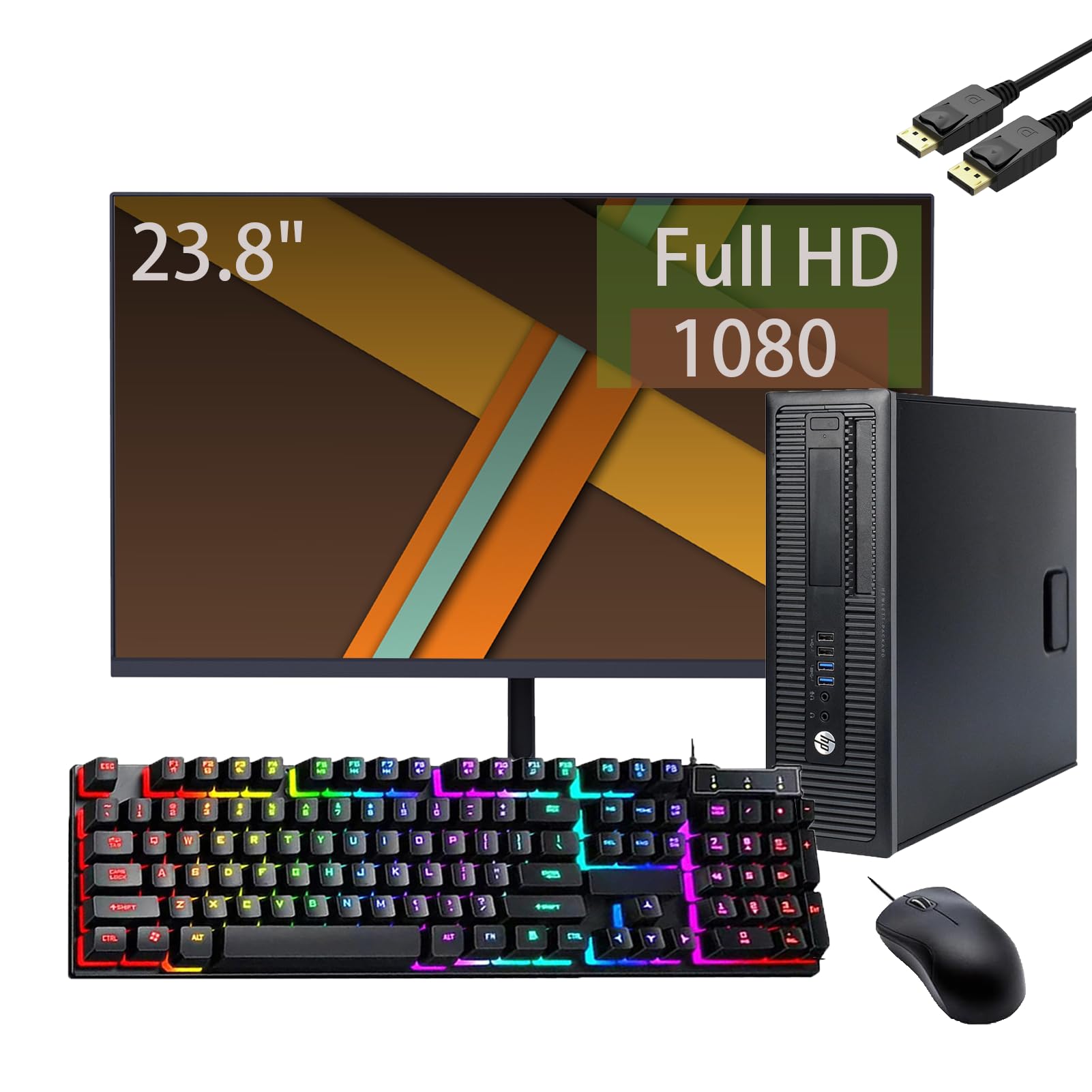 HP ProDesk 600 G1 SFF Desktop PC New 23.8" FHD Monitor Pentium G3420 16GB DDR4 256GB SSD WiFi BT Keyboard & Mouse Windows 10 Pro (Renewed)